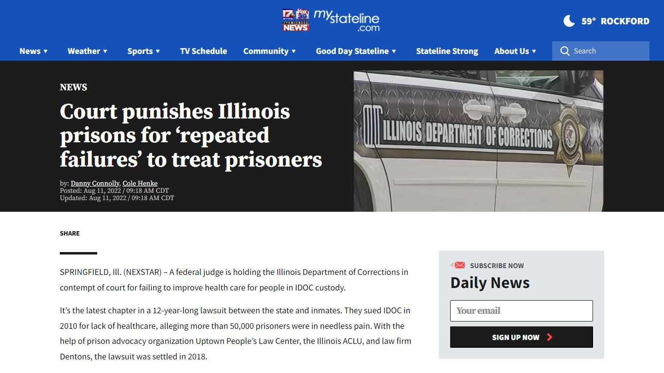 Court punishes Illinois prisons for ‘repeated failures’ to treat ...